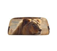 PPTHSNVB Pencil Case Prairie lion Pencil Pouch with Zipper Pencil Bag Large Capacity Leather Pencil Pouch Portable Makeup Bag for Women Men
