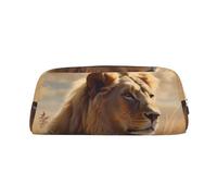 PPTHSNVB Pencil Case Prairie lion Pencil Pouch with Zipper Pencil Bag Large Capacity Leather Pencil Pouch Portable Makeup Bag for Women Men