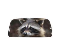 PPTHSNVB Pencil Case raccoon Pencil Pouch with Zipper Pencil Bag Large Capacity Leather Pencil Pouch Portable Makeup Bag for Women Men