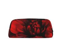 PPTHSNVB Pencil Case Red Flower on Black Pencil Pouch with Zipper Pencil Bag Large Capacity Leather Pencil Pouch Portable Makeup Bag for Women Men