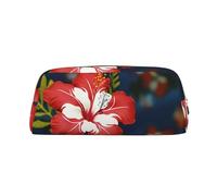 PPTHSNVB Pencil Case Red Flowers Pencil Pouch with Zipper Pencil Bag Large Capacity Leather Pencil Pouch Portable Makeup Bag for Women Men