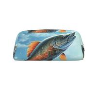 PPTHSNVB Pencil Case Safflower Flying Fish Pencil Pouch with Zipper Pencil Bag Large Capacity Leather Pencil Pouch Portable Makeup Bag for Women Men