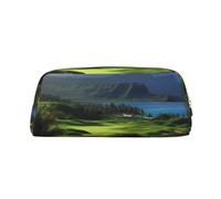 PPTHSNVB Pencil Case Scenic Hawaii Golf Tropical Pencil Pouch with Zipper Pencil Bag Large Capacity Leather Pencil Pouch Portable Makeup Bag for Women Men