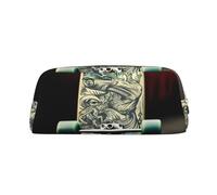 PPTHSNVB Pencil Case Skate Boards Pencil Pouch with Zipper Pencil Bag Large Capacity Leather Pencil Pouch Portable Makeup Bag for Women Men