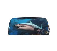 PPTHSNVB Pencil Case Submarine Shark Coral Pencil Pouch with Zipper Pencil Bag Large Capacity Leather Pencil Pouch Portable Makeup Bag for Women Men