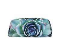 PPTHSNVB Pencil Case Succulent Plant Pencil Pouch with Zipper Pencil Bag Large Capacity Leather Pencil Pouch Portable Makeup Bag for Women Men