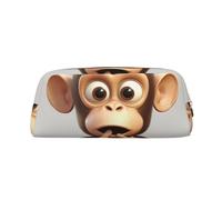 PPTHSNVB Pencil Case The silent monkey Pencil Pouch with Zipper Pencil Bag Large Capacity Leather Pencil Pouch Portable Makeup Bag for Women Men