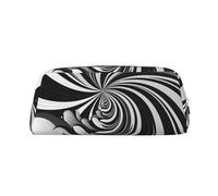PPTHSNVB Pencil Case White Black Swirl Design Pencil Pouch with Zipper Pencil Bag Large Capacity Leather Pencil Pouch Portable Makeup Bag for Women Men