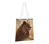 PPTHSNVB Prairie lion Canvas Tote Bag for Women Reusable Shopping Grocery Bags with Handles Cloth bags