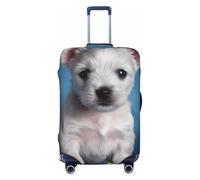 PPTHSNVB Puppy Blue Rose Luggage Covers for Suitcase Elastic Suitcase Cover Protector Dustproof Anti-Scratch Thicken Travel Luggage Cover Washable Baggage Covers Fit 18-32 Inch Luggage, Black, M