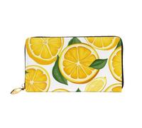 PPTHSNVB Rainbow Butterfly Women's Wallet Large Capacity Credit Card Holder Zip Phone Clutch Ladies Travel Purse, Lemon Fruit Pattern, One Size, Classic