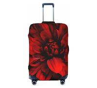 PPTHSNVB Red Flower on Black Luggage Covers for Suitcase Elastic Suitcase Cover Protector Dustproof Anti-Scratch Thicken Travel Luggage Cover Washable Baggage Covers Fit 18-32 Inch Luggage, Black, M