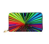 PPTHSNVB Red Flower on Black Women's Wallet Large Capacity Credit Card Holder Zip Phone Clutch Ladies Travel Purse, Rainbow Colours, One Size, Classic