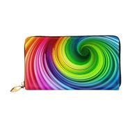 PPTHSNVB Red Flower on Black Women's Wallet Large Capacity Credit Card Holder Zip Phone Clutch Ladies Travel Purse, Rainbow Spiral, One Size, Classic