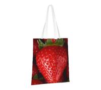 PPTHSNVB Red Strawberry Canvas Tote Bag for Women Reusable Shopping Grocery Bags with Handles Cloth bags