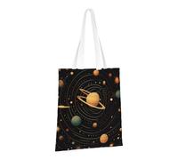 PPTHSNVB Retro Astronomical Pattern Canvas Tote Bag for Women Reusable Shopping Grocery Bags with Handles Cloth bags