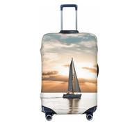 PPTHSNVB Sailing Boat on the Sea Luggage Covers for Suitcase Elastic Suitcase Cover Protector Dustproof Anti-Scratch Thicken Travel Luggage Cover Washable Baggage Covers Fit 18-32 Inch Luggage, Black