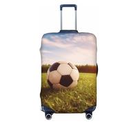 PPTHSNVB Soccer Ball on A Field Luggage Covers for Suitcase Elastic Suitcase Cover Protector Dustproof Anti-Scratch Thicken Travel Luggage Cover Washable Baggage Covers Fit 18-32 Inch Luggage, Black