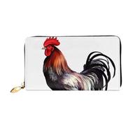 PPTHSNVB Spring Flowers Women's Wallet Large Capacity Credit Card Holder Zip Phone Clutch Ladies Travel Purse, Rooster, One Size, Classic