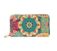 PPTHSNVB Spring Flowers Women's Wallet Large Capacity Credit Card Holder Zip Phone Clutch Ladies Travel Purse, Round Flower, One Size, Classic