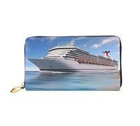 PPTHSNVB Spring Flowers Women's Wallet Large Capacity Credit Card Holder Zip Phone Clutch Ladies Travel Purse, Seaside Cruise Ship, One Size, Classic