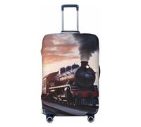 PPTHSNVB Steam Train Depart Sunset Luggage Covers for Suitcase Elastic Suitcase Cover Protector Dustproof Anti-Scratch Thicken Travel Luggage Cover Washable Baggage Covers Fit 18-32 Inch Luggage