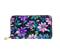 PPTHSNVB Submarine Shark Coral Women's Wallet Large Capacity Credit Card Holder Zip Phone Clutch Ladies Travel Purse, Purple Camellia, One Size, Classic