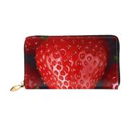 PPTHSNVB Summer Floral Daisies Flower Women's Wallet Large Capacity Credit Card Holder Zip Phone Clutch Ladies Travel Purse, Red Strawberry, One Size, Classic