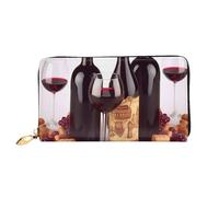 PPTHSNVB Summer Floral Daisies Flower Women's Wallet Large Capacity Credit Card Holder Zip Phone Clutch Ladies Travel Purse, Red Wine, One Size, Classic