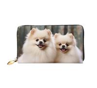 PPTHSNVB Sunflower Field Sunset Sea of Flowers Women's Wallet Large Capacity Credit Card Holder Zip Phone Clutch Ladies Travel Purse, Short-haired Pomeranian Dog, One Size, Classic