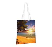 PPTHSNVB Sunset Palm Canvas Tote Bag for Women Reusable Shopping Grocery Bags with Handles Cloth bags