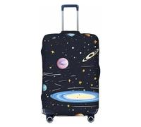 PPTHSNVB The Solar Family Luggage Covers for Suitcase Elastic Suitcase Cover Protector Dustproof Anti-Scratch Thicken Travel Luggage Cover Washable Baggage Covers Fit 18-32 Inch Luggage, Black, L