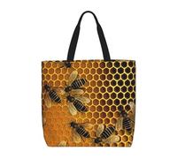 PPTHSNVB Tote Bag for Women Reusable Shopping Grocery Bags Bees on hive Shoulder Bags Handbag Weekender Bag