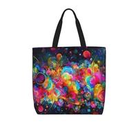 PPTHSNVB Tote Bag for Women Reusable Shopping Grocery Bags Bright Beautiful Colorful Art Shoulder Bags Handbag Weekender Bag