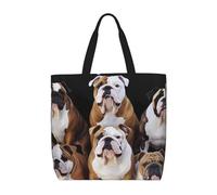 PPTHSNVB Tote Bag for Women Reusable Shopping Grocery Bags English Bulldogs Shoulder Bags Handbag Weekender Bag