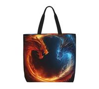 PPTHSNVB Tote Bag for Women Reusable Shopping Grocery Bags Fire and ice dragons Shoulder Bags Handbag Weekender Bag
