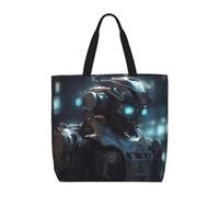PPTHSNVB Tote Bag for Women Reusable Shopping Grocery Bags Future Robot Shoulder Bags Handbag Weekender Bag