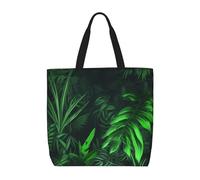 PPTHSNVB Tote Bag for Women Reusable Shopping Grocery Bags Green Tropical Jungle Plant Shoulder Bags Handbag Weekender Bag