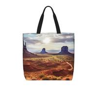 PPTHSNVB Tote Bag for Women Reusable Shopping Grocery Bags Landscape of Monument Valley Shoulder Bags Handbag Weekender Bag