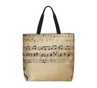 PPTHSNVB Tote Bag for Women Reusable Shopping Grocery Bags Music Notes on Old Paper Shoulder Bags Handbag Weekender Bag