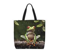 PPTHSNVB Tote Bag for Women Reusable Shopping Grocery Bags Peace Tree Frog Shoulder Bags Handbag Weekender Bag