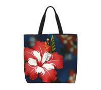 PPTHSNVB Tote Bag for Women Reusable Shopping Grocery Bags Red Flowers Shoulder Bags Handbag Weekender Bag