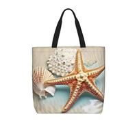 PPTHSNVB Tote Bag for Women Reusable Shopping Grocery Bags Sea Shell Starfish Shoulder Bags Handbag Weekender Bag