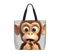 PPTHSNVB Tote Bag for Women Reusable Shopping Grocery Bags The silent monkey Shoulder Bags Handbag Weekender Bag