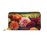 PPTHSNVB Tropical Sunrise on The Beach Women's Wallet Large Capacity Credit Card Holder Zip Phone Clutch Ladies Travel Purse, Beautiful Flowers, One Size, Classic