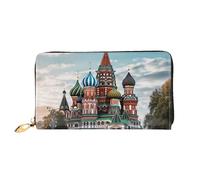 PPTHSNVB Two elephants Women's Wallet Large Capacity Credit Card Holder Zip Phone Clutch Ladies Travel Purse, St Basil Cathedral Red In Moscow, One Size, Classic