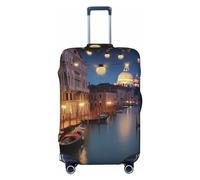 PPTHSNVB Venice at Night Luggage Covers for Suitcase Elastic Suitcase Cover Protector Dustproof Anti-Scratch Thicken Travel Luggage Cover Washable Baggage Covers Fit 18-32 Inch Luggage, Black, L