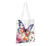 PPTHSNVB Watercolor butterfly Canvas Tote Bag for Women Reusable Shopping Grocery Bags with Handles Cloth bags