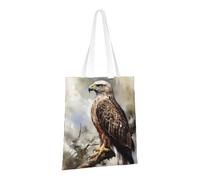 PPTHSNVB Watercolor of Hawk Sitting in The Tree Canvas Tote Bag for Women Reusable Shopping Grocery Bags with Handles Cloth bags