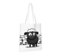 PPTHSNVB Watercolor of Hawk Sitting in The Tree Canvas Tote Bag for Women Reusable Shopping Grocery Bags with Handles Cloth bags, Cartoon Black White Sheep, One Size